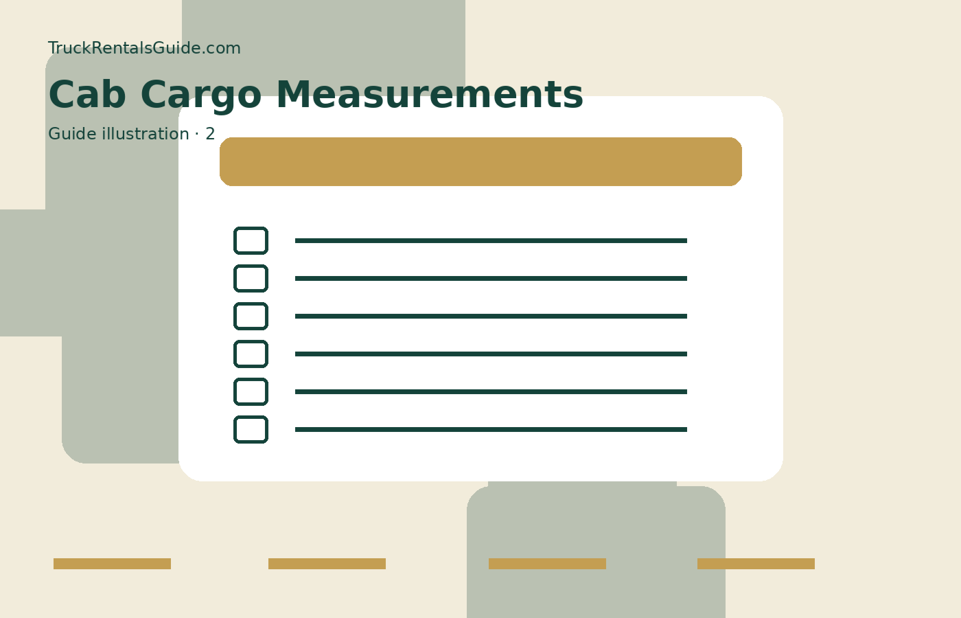 Rental Truck Cab and Cargo Measurements | TruckRentalsGuide.com reference illustration