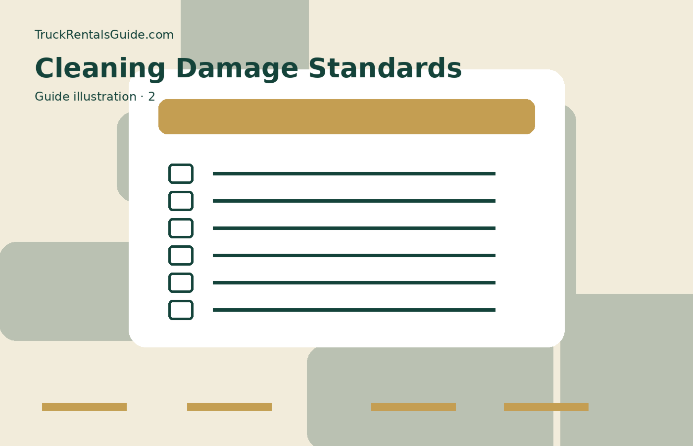 Truck Rental Cleaning and Damage Standards | TruckRentalsGuide.com reference illustration