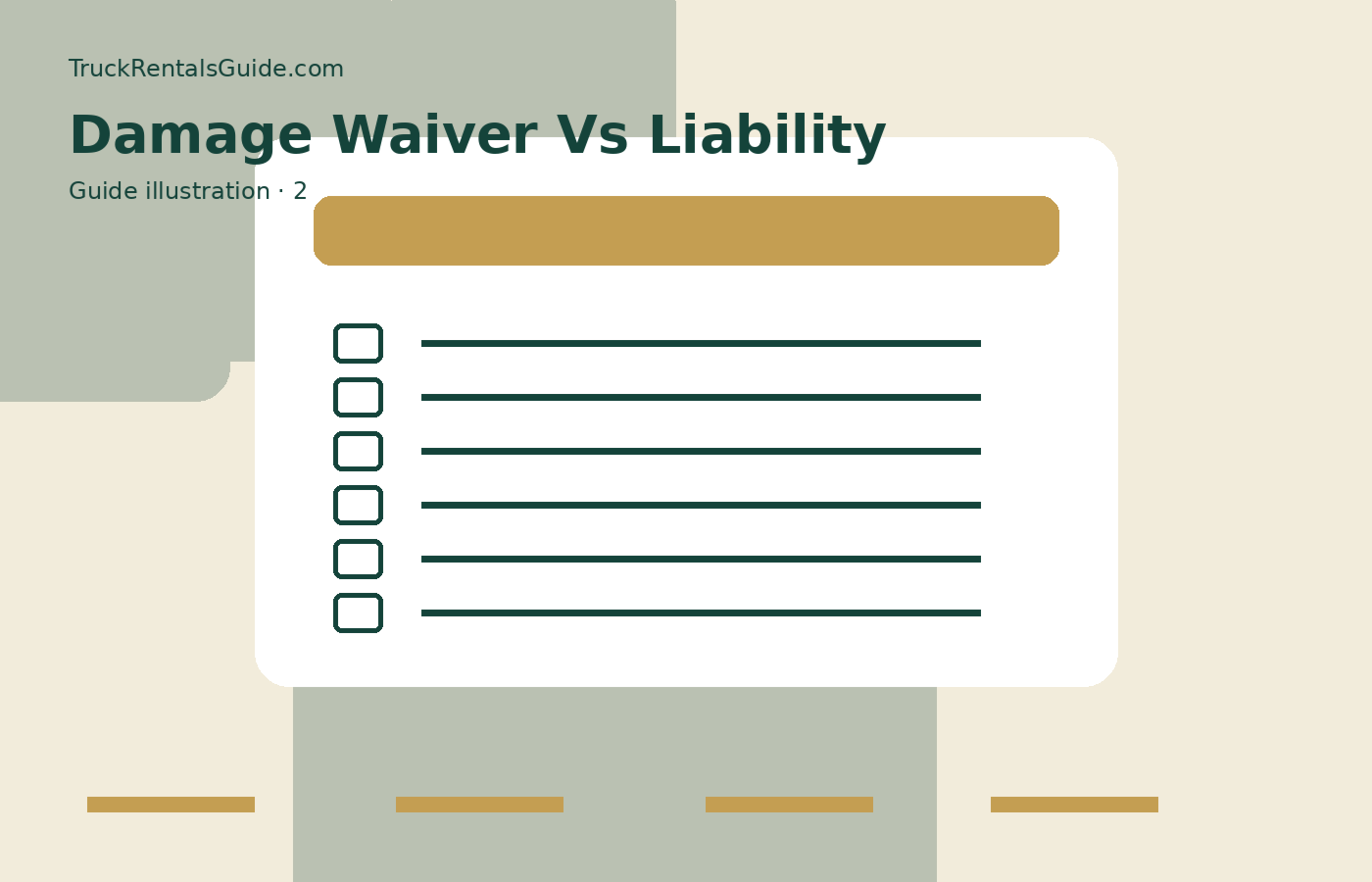 Damage Waiver vs Liability Coverage | TruckRentalsGuide.com reference illustration