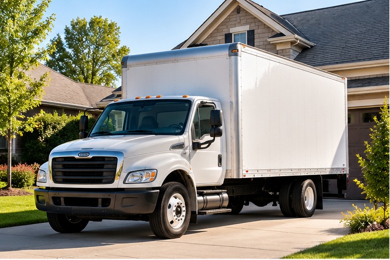 Box truck ready for a residential move