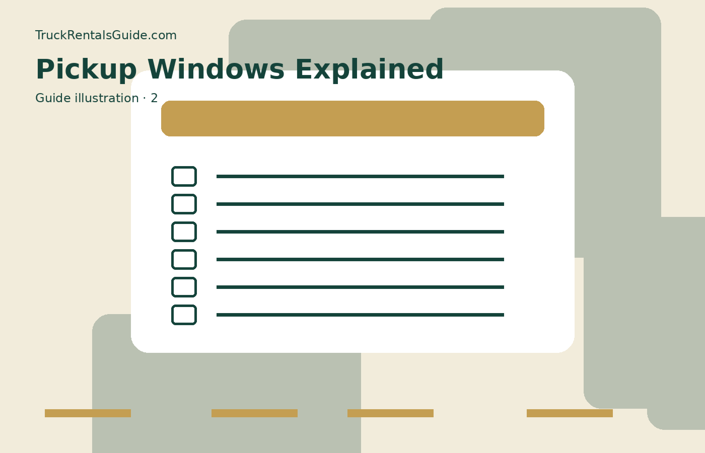Truck Rental Pickup Windows Explained | TruckRentalsGuide.com reference illustration